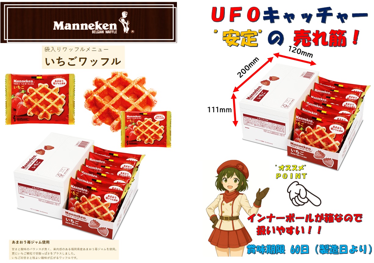 💕アミューズメント向けにおススメ💕 UFOキャッチャー安定の売れ筋🤗いちごワッフル🍓